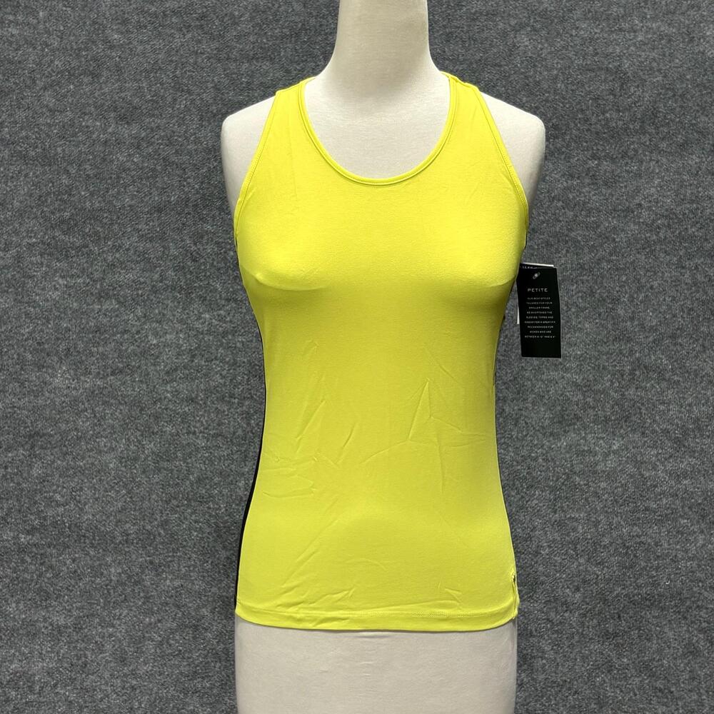 Lauren Ralph Lauren Tank Top Womens PS Yellow Black Colorblock Active New